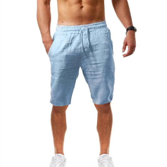 short en lin (bleu clair)